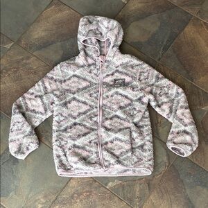 Eddie Bauer Pink and Gray Patterned Kids Hoodie
